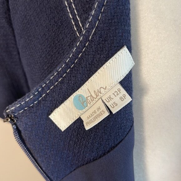 Boden Kitty Textured Dress | 8 Petite | Navy - Picture 8 of 12